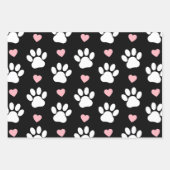 Muster von Paws, Hundeschrauben, Weiße Pfoten, ros Geschenkpapier Set (Vorderseite)