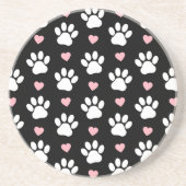 Muster von Paws, Hundeschrauben, Weiße Pfoten, ros Getränkeuntersetzer (Vorne)
