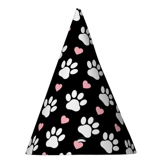 Muster von Paws, Hundeschrauben, Weiße Pfoten, ros Partyhütchen (Rechts)