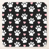 Muster von Paws, Hundeschrauben, Weiße Pfoten, ros Rechteckiger Pappuntersetzer (Vorderseite)