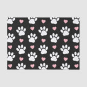 Muster von Paws, Hundeschrauben, Weiße Pfoten, ros Seidenpapier (Vorderseite)