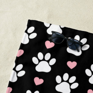 Muster von Paws, Hundeschrauben, Weiße Pfoten, ros Strandtuch