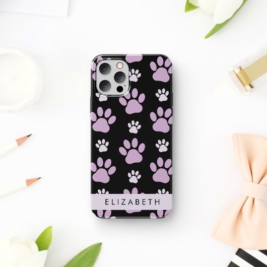 Muster von Paws, Lilac Paws, Dog Paws, Ihr Name Case-Mate iPhone Hülle
