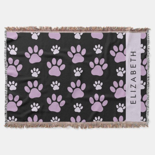 Muster von Paws, Lilac Paws, Dog Paws, Ihr Name Decke (Vorderseite)