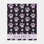 Muster von Paws, Lilac Paws, Dog Paws, Ihr Name Fleecedecke (Vorderseite)