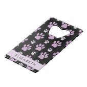 Muster von Paws, Lilac Paws, Dog Paws, Ihr Name Geldbeutel Flaschenöffner (Rückseite Schrägansicht)