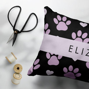 Muster von Paws, Lilac Paws, Herz, Ihr Name Dekokissen