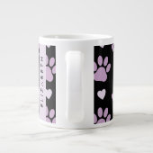 Muster von Paws, Lilac Paws, Herz, Ihr Name Jumbo-Tasse (Rückseite)