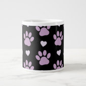 Muster von Paws, Lilac Paws, Herz, Ihr Name Jumbo-Tasse (Vorderseite)