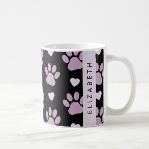 Muster von Paws, Lilac Paws, Herz, Ihr Name Kaffeetasse
