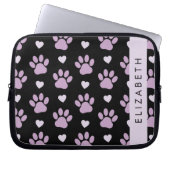 Muster von Paws, Lilac Paws, Herz, Ihr Name Laptopschutzhülle (Vorderseite)
