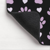 Muster von Paws, Lilac Paws, Herz, Ihr Name Mousepad (Ecke)
