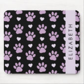 Muster von Paws, Lilac Paws, Herz, Ihr Name Mousepad (Vorne)