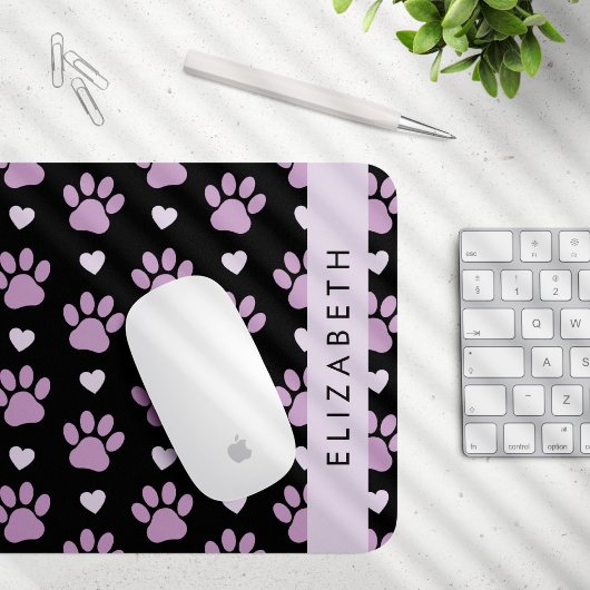 Muster von Paws, Lilac Paws, Herz, Ihr Name Mousepad