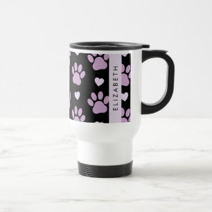 Muster von Paws, Lilac Paws, Herz, Ihr Name Reisebecher