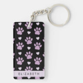 Muster von Paws, Lilac Paws, Herz, Ihr Name Schlüsselanhänger (Rückseite)