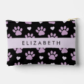 Muster von Paws, Lilac Paws, Herz, Ihr Name Zubehörtasche (Rückseite)