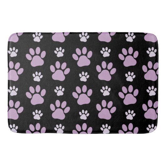 Muster von Paws, Lilac Paws, Hundepfen, Paw Prints Badematte (Vorderseite)