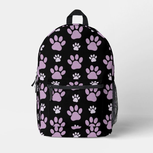 Muster von Paws, Lilac Paws, Hundepfen, Paw Prints Bedruckter Rucksack (Vorderseite)