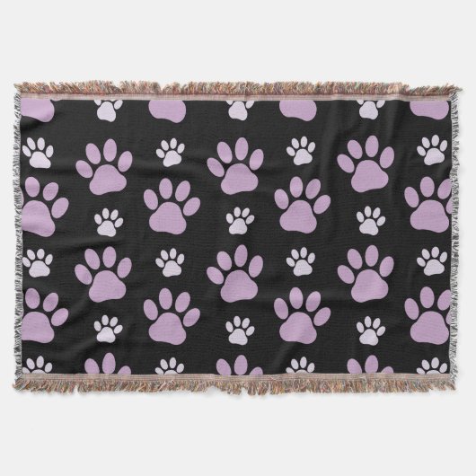 Muster von Paws, Lilac Paws, Hundepfen, Paw Prints Decke (Vorderseite)