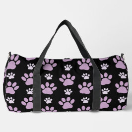 Muster von Paws, Lilac Paws, Hundepfen, Paw Prints Duffle Bag