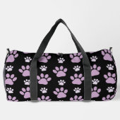 Muster von Paws, Lilac Paws, Hundepfen, Paw Prints Duffle Bag (Rückseite)