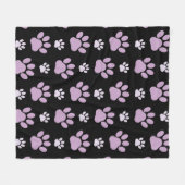 Muster von Paws, Lilac Paws, Hundepfen, Paw Prints Fleecedecke (Vorderseite (Horizontal))