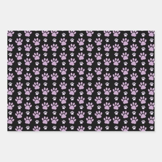 Muster von Paws, Lilac Paws, Hundepfen, Paw Prints Geschenkpapier Set (Vorderseite)