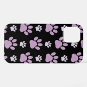Muster von Paws, Lilac Paws, Hundepfen, Paw Prints iPhone Hülle (Rückseite (Horizontal))
