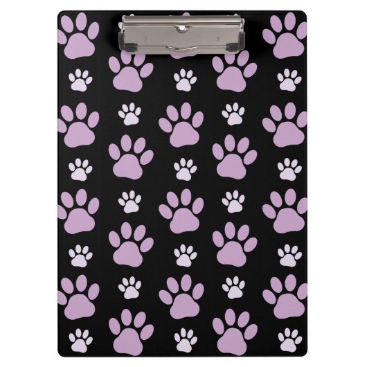 Muster von Paws, Lilac Paws, Hundepfen, Paw Prints Klemmbrett (Vorderseite)