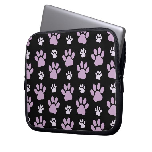 Muster von Paws, Lilac Paws, Hundepfen, Paw Prints Laptopschutzhülle (Vorderseite Links)