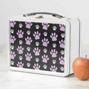 Muster von Paws, Lilac Paws, Hundepfen, Paw Prints Metall Brotdose