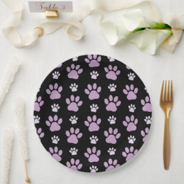 Muster von Paws, Lilac Paws, Hundepfen, Paw Prints Pappteller