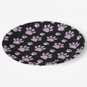 Muster von Paws, Lilac Paws, Hundepfen, Paw Prints Pappteller (Schrägansicht)