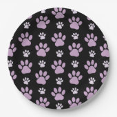 Muster von Paws, Lilac Paws, Hundepfen, Paw Prints Pappteller (Vorderseite)