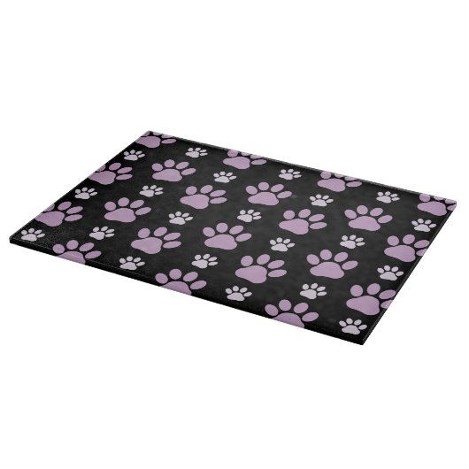Muster von Paws, Lilac Paws, Hundepfen, Paw Prints Schneidebrett (Ecke)