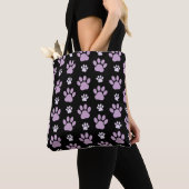 Muster von Paws, Lilac Paws, Hundepfen, Paw Prints Tasche (Von Nahem)