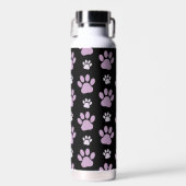 Muster von Paws, Lilac Paws, Hundepfen, Paw Prints Trinkflasche (Vorne)