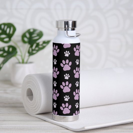 Muster von Paws, Lilac Paws, Hundepfen, Paw Prints Trinkflasche (Yoga)