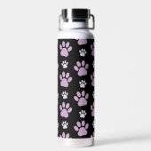 Muster von Paws, Lilac Paws, Hundepfen, Paw Prints Trinkflasche (Rückseite)