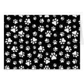 Muster von Paws, Paw Prints, Schwarz und Weiß (Vorderseite (Horizontal))