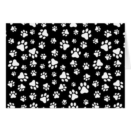 Muster von Paws, Paw Prints, Schwarz und Weiß (Vorderseite (Horizontal))
