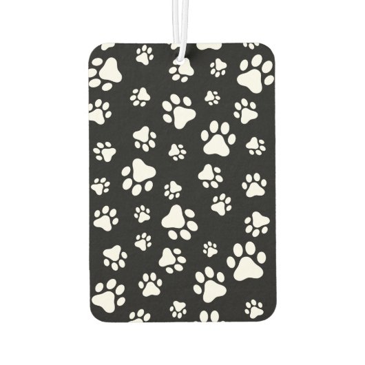 Muster von Paws, Paw Prints, Schwarz und Weiß Autolufterfrischer (Rückseite)