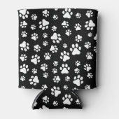 Muster von Paws, Paw Prints, Schwarz und Weiß Dosenkühler (Vorderseite)