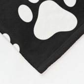 Muster von Paws, Paw Prints, Schwarz und Weiß Fleecedecke (Ecke)