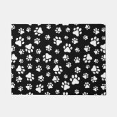 Muster von Paws, Paw Prints, Schwarz und Weiß Fußmatte (Vorderseite)
