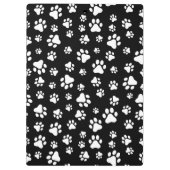 Muster von Paws, Paw Prints, Schwarz und Weiß Klemmbrett (Rückseite)