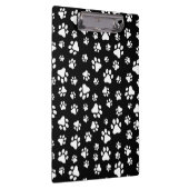 Muster von Paws, Paw Prints, Schwarz und Weiß Klemmbrett (Rechts)