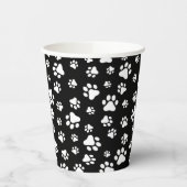 Muster von Paws, Paw Prints, Schwarz und Weiß Pappbecher (Links)