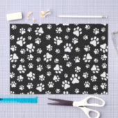 Muster von Paws, Paw Prints, Schwarz und Weiß Seidenpapier (Handwerk)